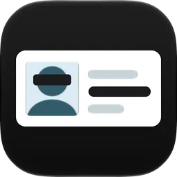 Dark icon: white card on near black